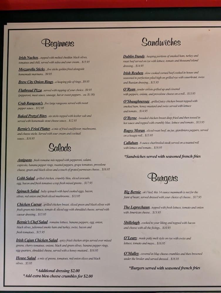 Bernie Murray's Menu image 2